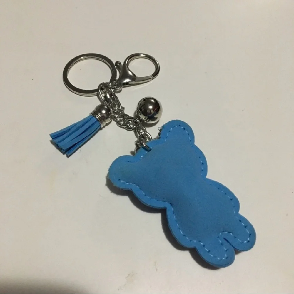 Blue Rhinestone Bear Keychain - Picture 2 of 2